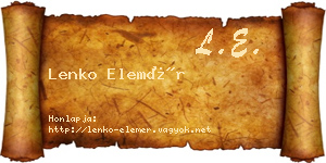 Lenko Elemér névjegykártya